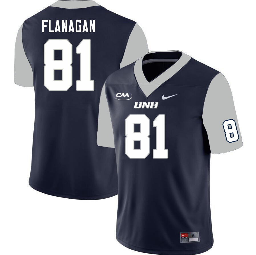 New Hampshire Wildcats #81 Huck Flanagan College Football Jerseys Stitched Sale-Navy